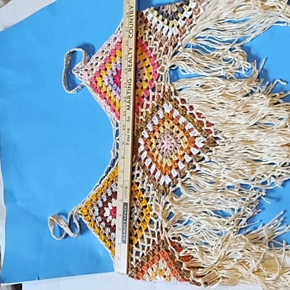 NWT Multicolor Boho Crochet Fringe Top - Picture 15 of 16